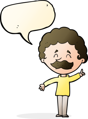 Bir insan tarafından çizilmiş konuşma baloncuğu fikri olan bir çizgi film adamı.