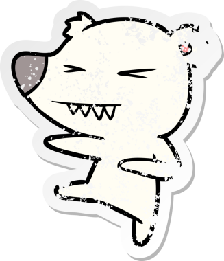 Bir insan tarafından çizilmiş kutup ayısı çizgi filminin sıkıntılı çıkartması.