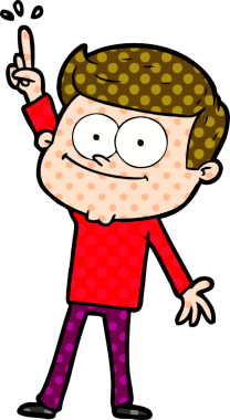 Bir insan tarafından çizilmiş gülümseyen adam.