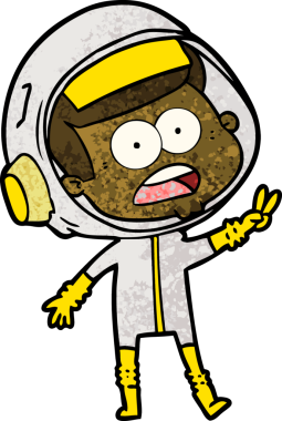 Karikatür bir insan tarafından çizilen astronotu şaşırttı.