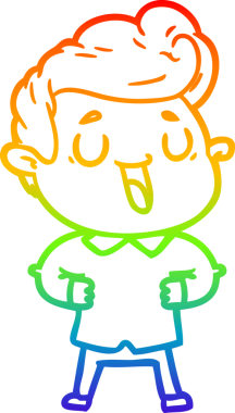 gökkuşağı gradyanı çizimi bir insan tarafından çizilmiş mutlu bir çizgi film adamı