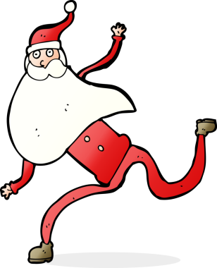 Bir insan tarafından çizilmiş Noel Baba çizgi filmi.