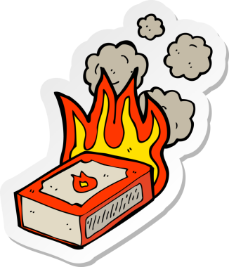 Bir insan tarafından çizilmiş bir kibrit kutusunun etiketi