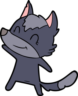 Bir insan tarafından çizilmiş dost canlısı bir kurt.