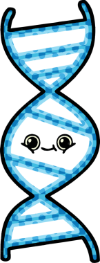 Bir insan tarafından çizilmiş bir DNA ipliğinin çizgi romanı.