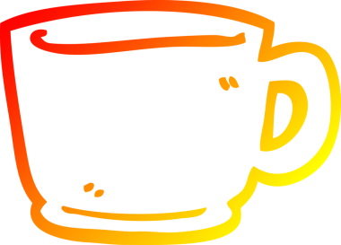 Bir insanın çizdiği çay fincanının sıcak gradyan çizgisi.