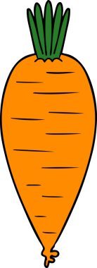 Bir insan tarafından çizilmiş havuç.