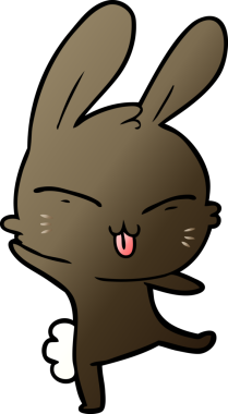 Bir insan tarafından çizilmiş şirin çizgi film tavşanı.