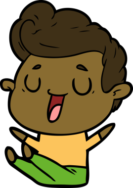 Bir insan tarafından çizilmiş mutlu çizgi film adamı.