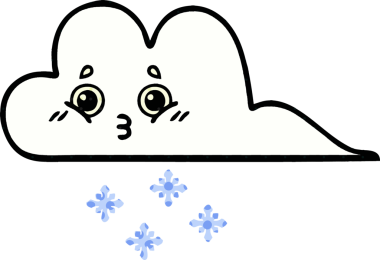 Bir insan tarafından çizilmiş bir kar bulutu çizgi filmi.