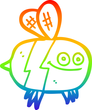 gökkuşağı gradyan çizgi çizimi bir insan tarafından çizilmiş çizgi bir arı