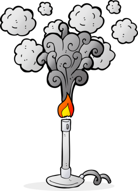 bir insan tarafından çizilmiş karikatür bilim bunsen yakıcı