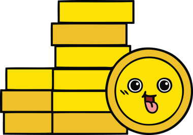 Bir insan tarafından çizilmiş sevimli bozuk para karikatürü.