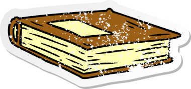 Bir insan tarafından çizilmiş kırmızı bir günlüğün, kederli çıkartmalı karikatürü.