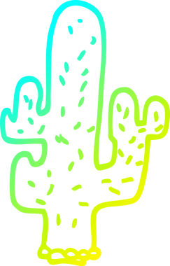 Bir insan tarafından çizilen kaktüsün soğuk gradyan çizgisi.