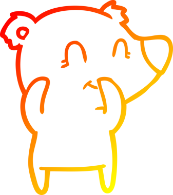 Bir insan tarafından çizilmiş kıkırdayan kutup ayısı karikatürü.