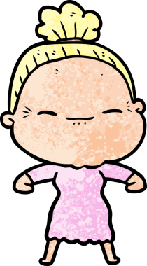 Bir insan tarafından çizilmiş barışçıl yaşlı bir kadın.