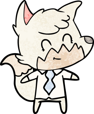 Bir insan tarafından çizilmiş çizgi film dostu tilki.