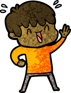 Bir insan tarafından çizilmiş gülen çocuk.