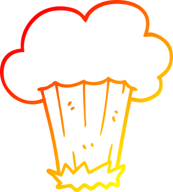 Bir insan tarafından çizilen Büyük Patlama çizgi filminin sıcak eğimli çizimi