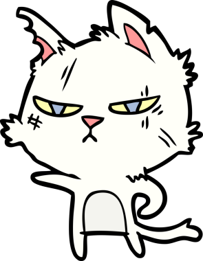 Bir insan tarafından çizilmiş sert çizgi film kedisi