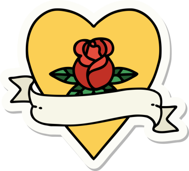 Bir insan tarafından çizilmiş, geleneksel kalp şeklinde dövme çıkartması.