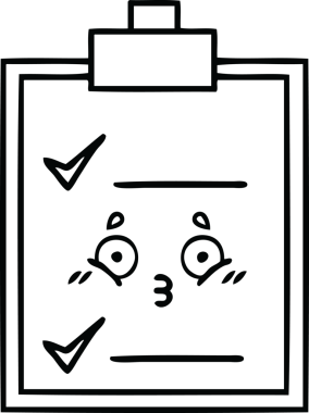 Bir insan tarafından çizilmiş bir kontrol listesinin çizgi çizimi