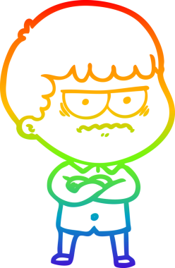 gökkuşağı gradyan çizimi bir insan tarafından çizilmiş karikatür çizimi