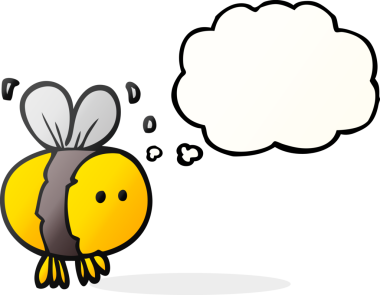 Bir insan tarafından çizilmiş serbest çizim balon karikatür arısı.