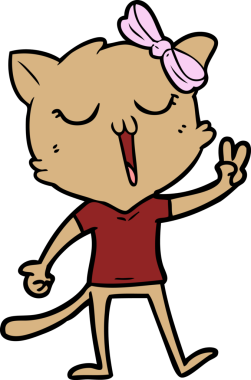 Bir insan tarafından çizilmiş çizgi film kedisi.