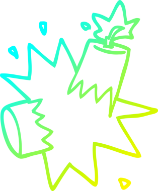 Bir insan tarafından çizilen dinamitin soğuk gradyan çizgisi.