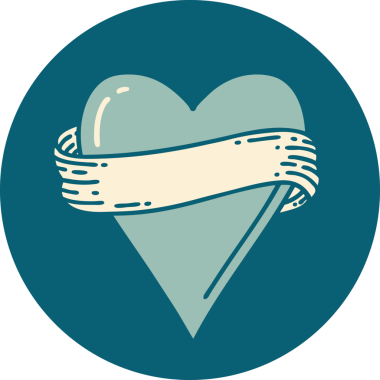 Bir insan tarafından çizilmiş kalp ve bayrağın ikonik dövme şekli