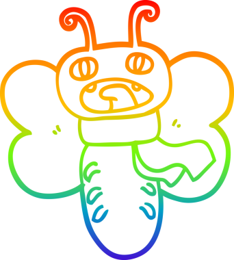 gökkuşağı gradyan çizgisi bir insan tarafından çizilmiş komik bir kelebek çizimi