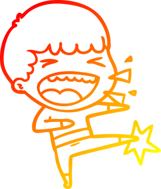 Bir insan tarafından çizilmiş gülen adamın sıcak çizgi çizimi.