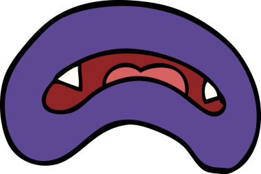 Bir insan tarafından çizilmiş vampir ağzı.