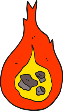 Bir insan tarafından çizilmiş ateş topu.