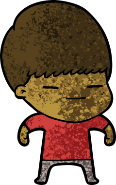 Bir insan tarafından çizilmiş kendini beğenmiş bir çocuk.