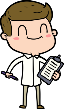 Bir insan tarafından çizilmiş çizgi film dostu bir adam.