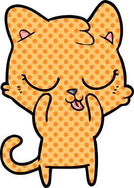 Bir insan tarafından çizilmiş çizgi film kedisi.