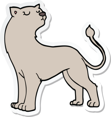 Bir insan tarafından çizilmiş dişi aslanın çıkartması.