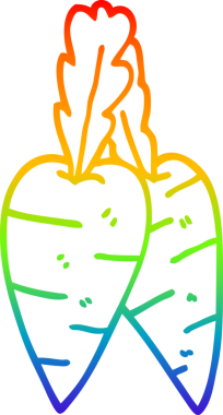 gökkuşağı gradyan çizgi çizimi bir insan tarafından çizilmiş havuç