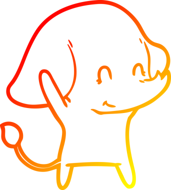 Bir insan tarafından çizilmiş şirin bir fil çizimi.