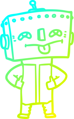 Bir insan tarafından çizilmiş soğuk gradyan robot çizimi