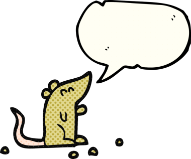 Bir insan tarafından çizilmiş serbest çizilmiş çizgi roman konuşma balonu çizgi film faresi