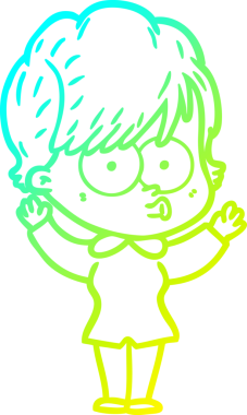 Bir insan tarafından çizilmiş bir karikatür kadın çizimi.