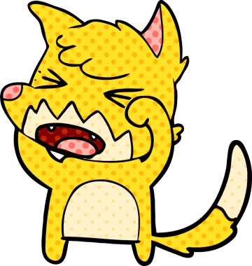 Bir insan tarafından çizilmiş kızgın tilki bakışları.