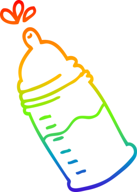 gökkuşağı gradyan çizgi çizimi bir insan tarafından çizilmiş bebek şişesi