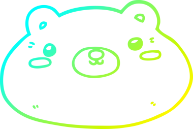 Bir insan tarafından çizilen çizgi film ayısının soğuk gradyan çizgisi.