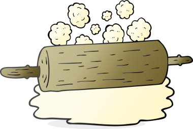 Bir insan tarafından çizilmiş karikatür merdanesi.