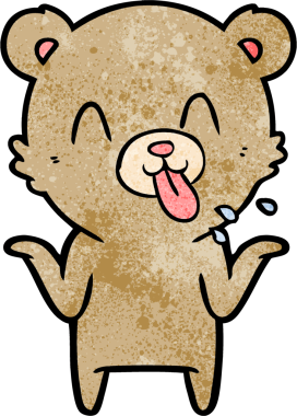 Bir insan tarafından çizilmiş kaba çizgi film ayısı.